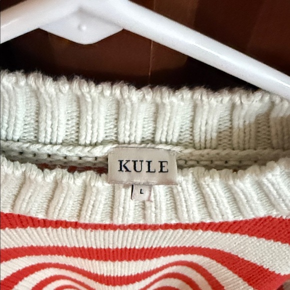 KULE Cream & Red Striped Crewneck Sweater - Picture 2 of 3